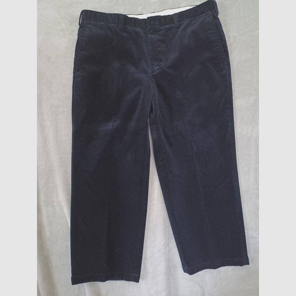 Orvis Corduroy Pants 42x25 Blue Brisbane Moss Straight Leg Flat Front Wide Wale
